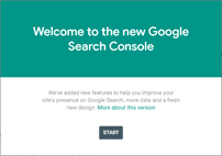 Search console welcome screen