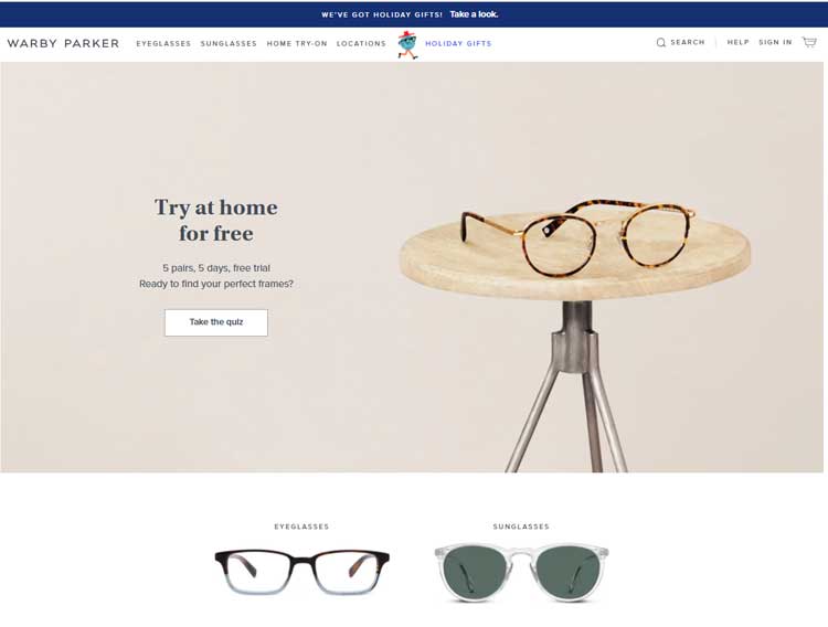Warby Parker Screenshot