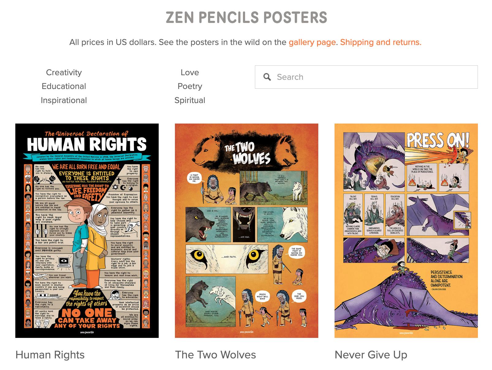 Zen Pencils POD example