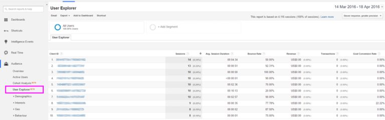 Google Analytics’ User Explorer Tool: Why eCommerce Managers Are Excited