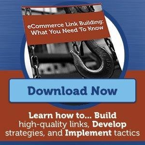 Booklet titled eCommerce Link Building: What you need to know. Download Now. Learn how to ? Build high-quality links, develop strategies, and implement tactics. 