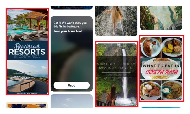 Leveraging Pinterest - supporting screenshot