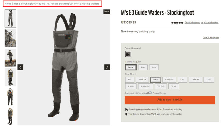 Simms Fishing product page for M's G3 Guide Waders - Stockingfoot. US $599.95. Five stars. New inventory arriving daily.