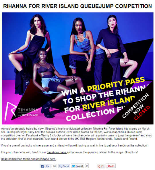 Screenshot - River island Style Insider Blog Rihanna Competition - riverisland.com