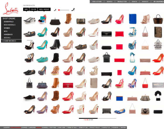 Screen Shot of Official Christian Louboutin Site