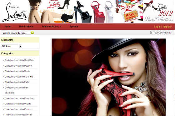 Screen Shot of Counterfeit Website 1