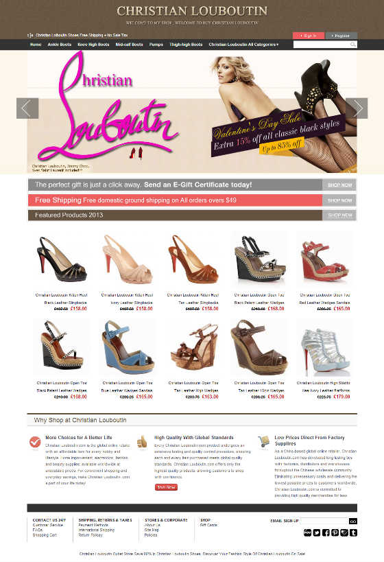 Screen Shot of Counterfeit Website 2