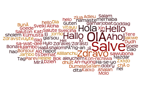 picture of word cloud saying hello in different languages source: created by author