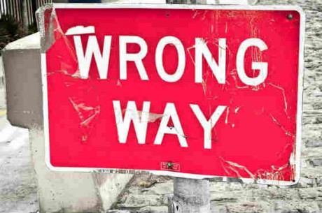 picture of a street sign saying wrong way Source: Flickr